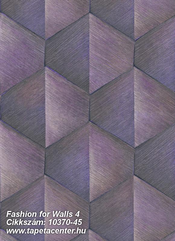 3d hatású,geometriai mintás,metál-fényes,arany,lila,lemosható,vlies tapéta 
